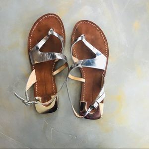 Silver DVF gladiator sandals